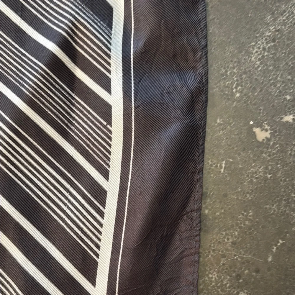 Vintage Paul Poiret Paris Black and White Geometric Scarf
